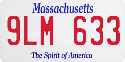 MA license plate 9LM633