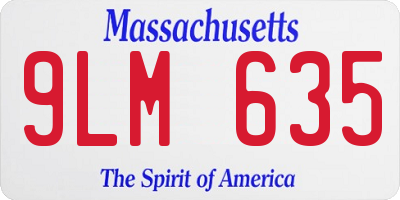 MA license plate 9LM635