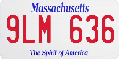MA license plate 9LM636