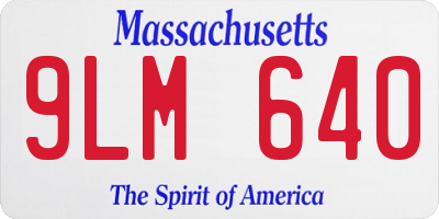 MA license plate 9LM640