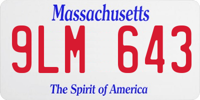 MA license plate 9LM643