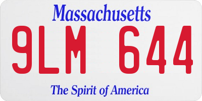 MA license plate 9LM644