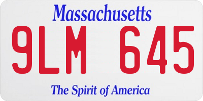 MA license plate 9LM645