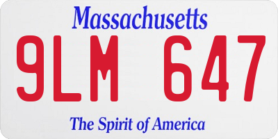 MA license plate 9LM647