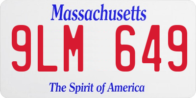 MA license plate 9LM649