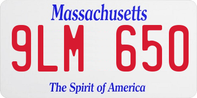 MA license plate 9LM650