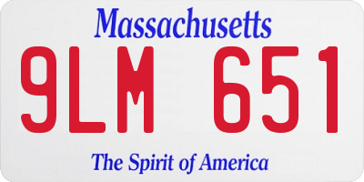 MA license plate 9LM651
