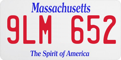 MA license plate 9LM652