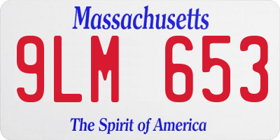 MA license plate 9LM653