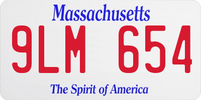 MA license plate 9LM654