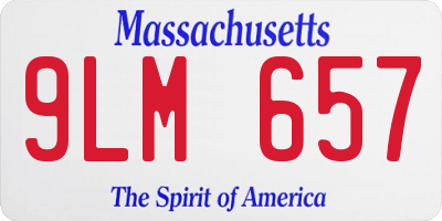 MA license plate 9LM657