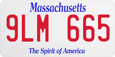 MA license plate 9LM665