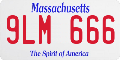 MA license plate 9LM666