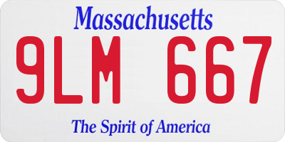 MA license plate 9LM667