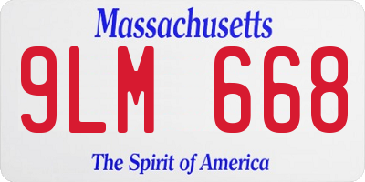 MA license plate 9LM668