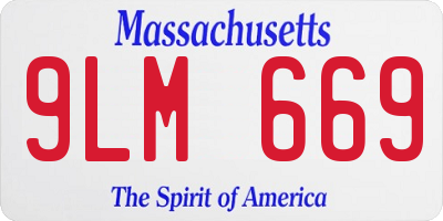 MA license plate 9LM669