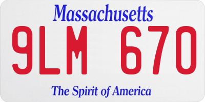 MA license plate 9LM670