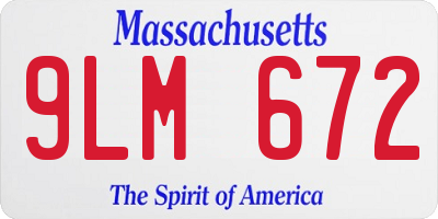 MA license plate 9LM672
