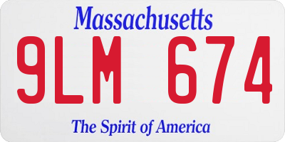 MA license plate 9LM674