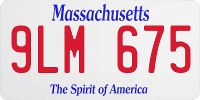 MA license plate 9LM675