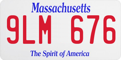 MA license plate 9LM676