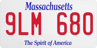 MA license plate 9LM680