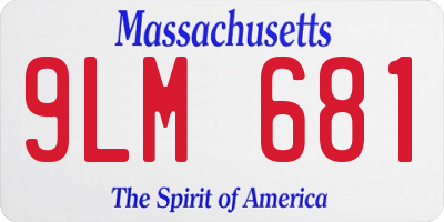 MA license plate 9LM681