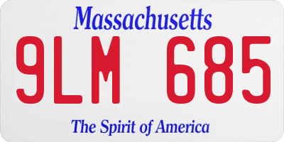 MA license plate 9LM685