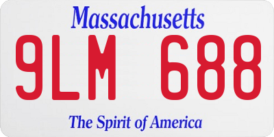 MA license plate 9LM688