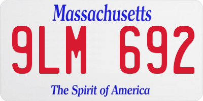 MA license plate 9LM692