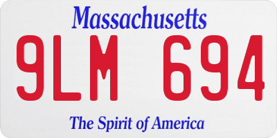 MA license plate 9LM694