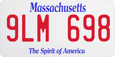 MA license plate 9LM698