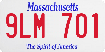 MA license plate 9LM701