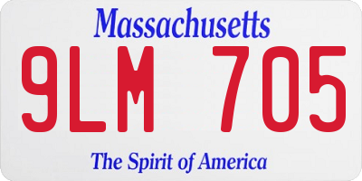 MA license plate 9LM705