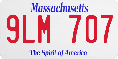 MA license plate 9LM707