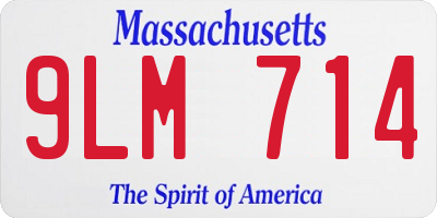 MA license plate 9LM714