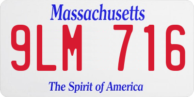 MA license plate 9LM716