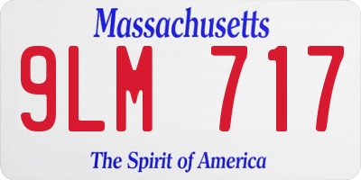 MA license plate 9LM717