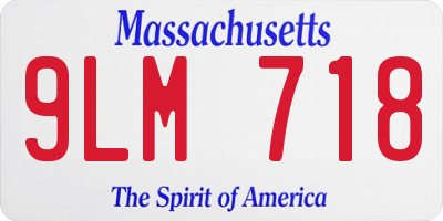 MA license plate 9LM718