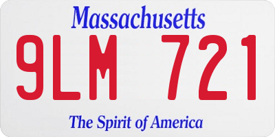 MA license plate 9LM721