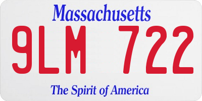 MA license plate 9LM722