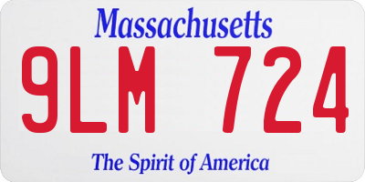 MA license plate 9LM724
