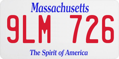MA license plate 9LM726