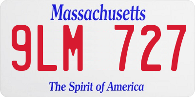 MA license plate 9LM727