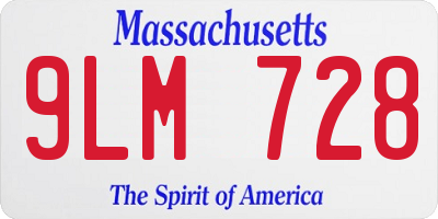 MA license plate 9LM728