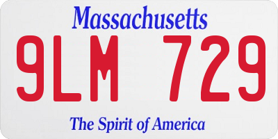 MA license plate 9LM729