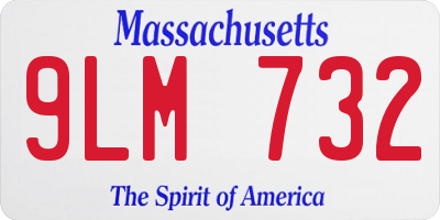 MA license plate 9LM732