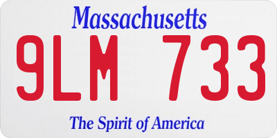 MA license plate 9LM733
