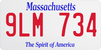 MA license plate 9LM734