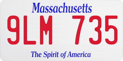 MA license plate 9LM735